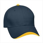 Navy Cap with Gold Top Button and Wave Sandwich